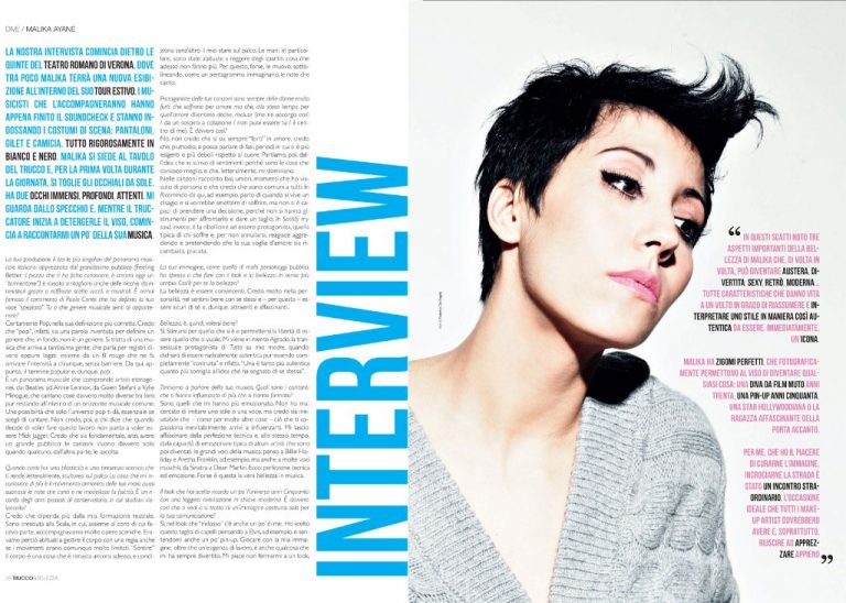 Malika Ayane con il make-up di Paolo Pinna